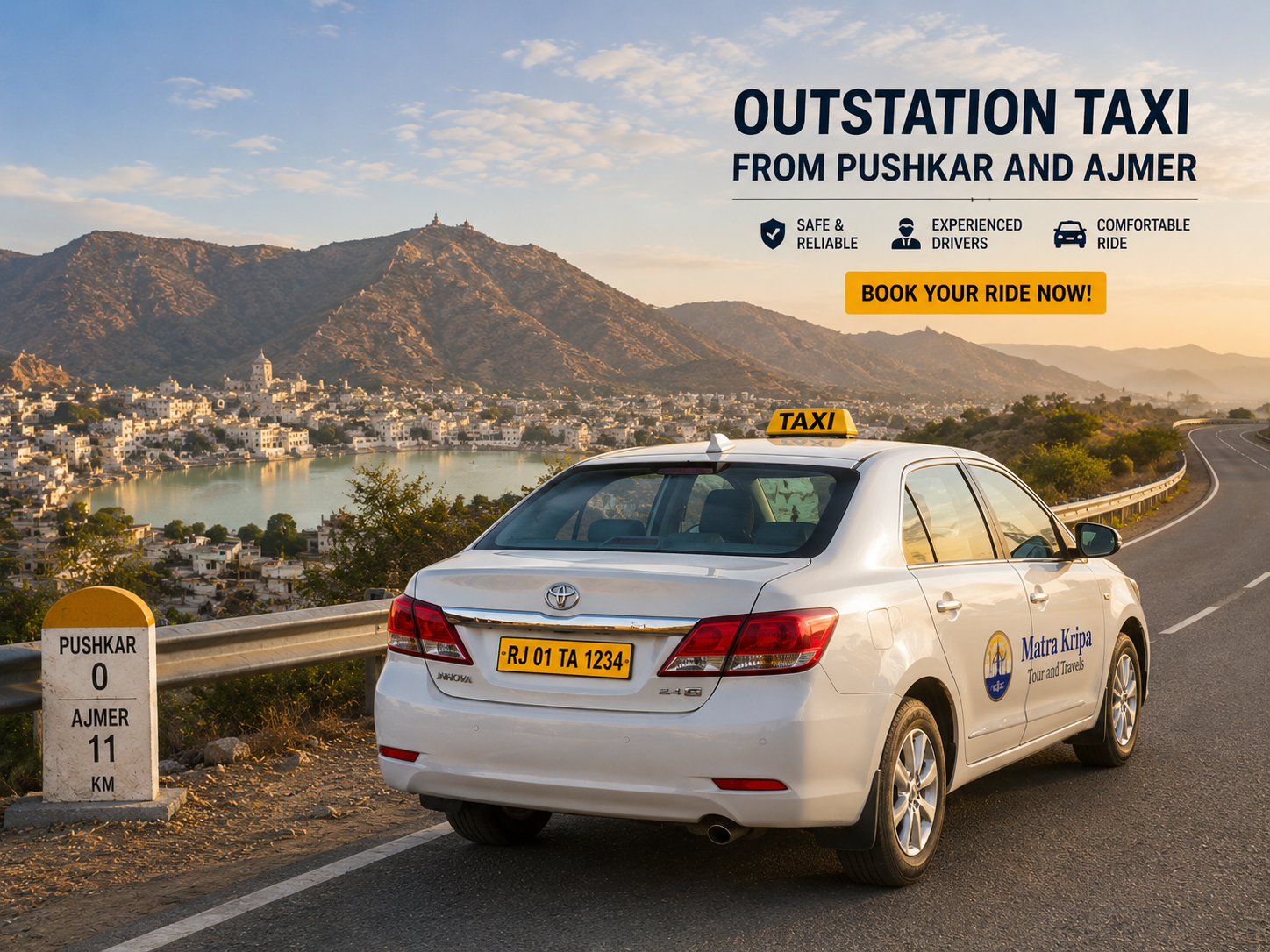 Outstation taxi from Pushkar and Ajmer